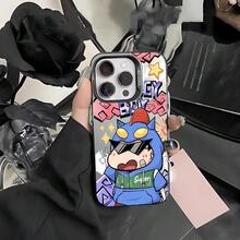 Energetic Black Phone Case With Crayon Shin-Chan Design, Compatible With Apple  Models Including 16, 11, 12, 13, 14, 15, Pro, Plus, Pro Max And Various Other Versions. - Black - View 6