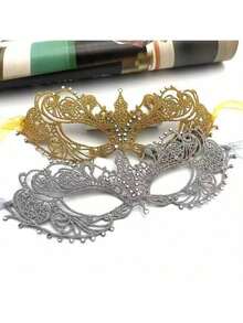 Movie-Style Diamond-Encrusted Lace Mask Pie, Half-Face Sexy And Interesting Eye Mask, Halloween Props, Festival Gifts, Birthday Gifts - Multicolor - View 5