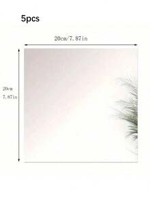 1/5/10pcs Elegant Acrylic Square Mirror Tray Set - 8inch Perfect For Weddings, Showers & Birthdays - Ideal Table Centerpiece & Decor - Multicolor - View 12