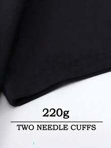 Black T - Shirt With The Cure,Comfortable Casual Short Sleeve, 220 Grams Heavyweight Cotton Printed T-Shirt - 黑色 - 查看 6