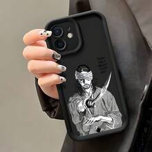 Entrega Local Funda de Teléfono Anime Samurai Japonés para iPhone 16 15 14 13 12 11 Pro Max Mini XR XS X 7 8 Plus Cubierta Trasera de TPU Suave a Prueba de Golpes - Blanco antiguo - Ver 1