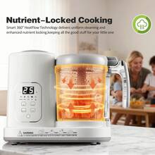 Baby Food Maker Pro Steamer Blender: 4 In 1 Auto Steam Blend And Puree Maker With Self-Clean For Healthy Baby And Toddler Meal Prep - White - View 7