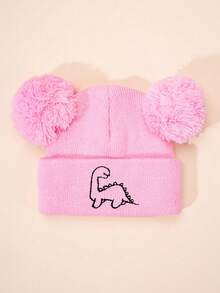 1pc Plush Dinosaur Embroidered Knit Hat, Y2K Style Children Outdoor Casual Versatile Winter Beanie, Suitable For Daily Wear - Knitted Hat - View 25