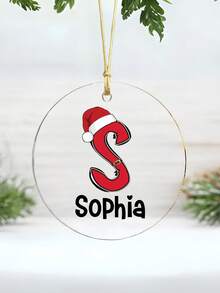 1/3/5pcs Personalized Custom Name Christmas Ornament - 4inch Personalised Santa Claus Decorative Letters,Custom Name Pendant,Smooth Finish - Great For Christmas Tree Decoration, Family Holiday Gifts, Home Festive Decor - Suitable For Adults, Kids, Newlyweds, Gift Recipients - Christmas Keepsake, Holiday Memory Keepsake, Custom Name, Holiday Decor - Multicolor (round Christmas Style) - View 8