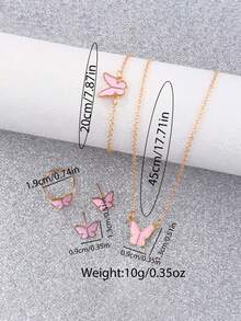 6/1pc/Set Fashionable, Cute, Exquisite And Elegant Square Heart-Shaped Pattern LED Digital Display Electronic Watch, Paired With Butterfly Necklace, Bracelet, Ring, Earring Set, Suitable For Girls' Jewelry Set, Is The Perfect Gift For Parties, Celebrations, Travel, Back To School Season, Christmas, Halloween, Family And Friends Gifts, Commemorative Items