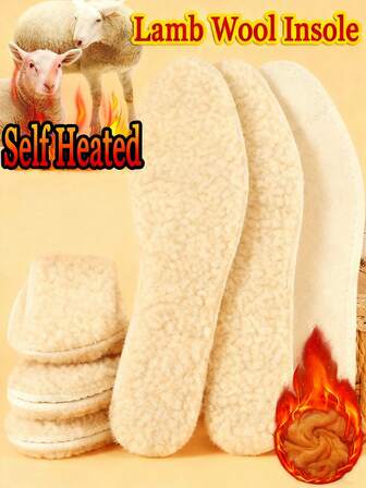 1 par de palmilhas de lã de cordeiro, palmilhas quentes de inverno para homens e mulheres, palmilhas acolchoadas macias e espessas de imitação, palmilhas de lã de cordeiro, palmilhas quentes, cortáveis, palmilhas de lã de cordeiro natural para homens e mulheres, palmilhas térmicas de lã macia e espessa para manter o calor no inverno, palmilhas de caxemira para sapatos, 1 par para mulheres, tênis, sapatos casuais