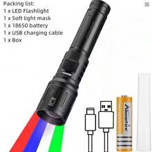 Alonefire X94 Multifunctional Portable Zoom Rgb Flashlight Creative Portrait Atmosphere Light Emergency Light Adventure Camping Tactical Lanterns