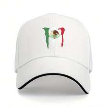 1pc Mexico Flag Baseball Cap - Unisex, Lightweight & Breathable Polyester, Vibrant Emblem Design, Perfect For Travel & All Seasons, Machine - 黑色 - 查看 6