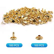 Sets Leather Rivets 8x10mm Double Cap Rivets Snaps Metal Studs Fasteners With 3pcs Setting Tools Leather Repair Decoration, Bronze - Gold Tone + 8x10mm - View 4