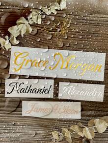 1~5PCS Customized Cup Vinyl Stickers, Personalized Water Bottle Stickers, Customized Name Stickers For Weddings, Design Your Full-Color Custom Stickers, Waterproof Material, Tear Resistant And Residue Free, Colorful Customization,Office Decor