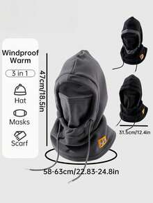 1 peça de chapéu quente de inverno, gorro de esqui tático unissex, boné de lã com capuz, gorro de ciclismo, caminhadas ao ar livre, esqui, montanhismo, aquecedor de pescoço térmico à prova de vento