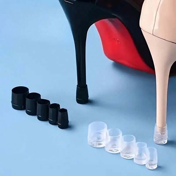 1pc Elegant High Heels Heel Cover - Silent, Non-Slip, Noise, Slim Design, High Heels Non-Slip Heel Black , Round Heel Repair Heel Cover, Heel Silent Cover, Silent Stiletto Protective Cover Friday