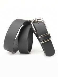 女士简约时尚百搭腰带，经典款，可搭配牛仔裤、连衣裙，金属扣设计，纯色优雅腰部配饰，日常通勤腰部装饰 - 時尚皮帶 - 查看 5