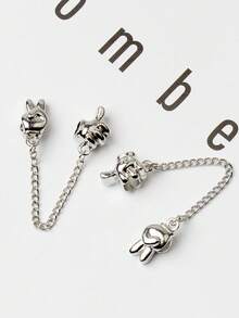 1pc Fashionable Personalized Silver, Gold, Rose Gold Multi-Element Heart Charm, Suitable For DIY Bracelet, Bangle, Anklet, Safety Chain Pendant - Chain - View 18