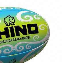 RHINO Barracuda Beach Rugby Ball (Green/Blue/White) - 100% Mixed - (RD1780) - Green - View 2