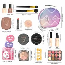 Girls' Make-Up Play Set, Children's Performance Handbag, Princess Role-Play Toy, Portable Princess Cosmetic Case Ideal For Girls Aged 3-8, This Make-Up Play Set Simulates Dressing Up Scenarios For Fashion-Themed Make-Up Parties. Perfect Birthday Or Christmas Gift (Note: Contains Non-Functional Cosmetics; Cannot Be Applied To Skin). - Multicolor - View 9