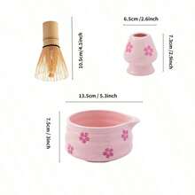 1pc/2pcs/3pcs/4pcs/5pcs Matcha Set, Cute Matcha Set Including 1 Matcha Bowl, 1 Matcha Spoon, 1 Matcha Stand, 1 Bamboo Scoop, 1 Sifter. 5pcs Matcha Set, Suitable For Matcha Lovers And Beginners, Perfect For Preparing Matcha Latte Beverage Ritual At Home Or Restaurant - Pink - View 11
