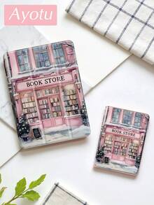 1 Pc Sakura Bookstore Tablet Case & Kindle E-Book Case Compatible With IPad 10th Generation, IPad 10.2/Mini6/Mini7/9.7 Inches, Compatible With Samsung Galaxy Tab A9 Plus, Kindle (11th Generation-2024 Release)(6 Inch), Kindle Paperwhite 12th Gen 2024, Great Holiday Gift, Stylish And Simple Pattern. - Multicolor - View 8