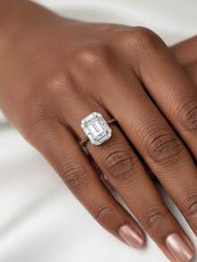 1pc Women's Wedding Ring, Elegant 2.4g S925 Sterling Silver 2 Carat Moissanite Ring, Bohemian Palace Style, Engagement, Wedding, Anniversary, Valentine's Day Gift, Comes With Moissanite Certificate And Deluxe Gift Box - Silver - View 6