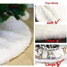 1pc/15pcs White Plush Christmas Tree Skirt, Christmas Tree Decoration, 30*30cm/90*90cm/120*120cm/150*150cm Christmas Party Decoration Carpet, Christmas Home Decor Christmas Decorations Home Christmas Gifts Christmas Decor - White - View 8