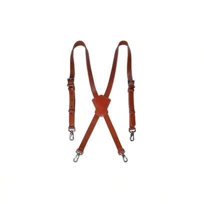 Top - Grain Buffalo Leather Suspenders, Leather Braces Men, Vintage Suspenders Men, Brown Leather Suspenders, Leather Suspenders Men Heavy Duty, Leath
