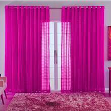 Charm Checkered Voile Living Room Curtain Decoration 4.00x2.80 - Hot Pink - View 1