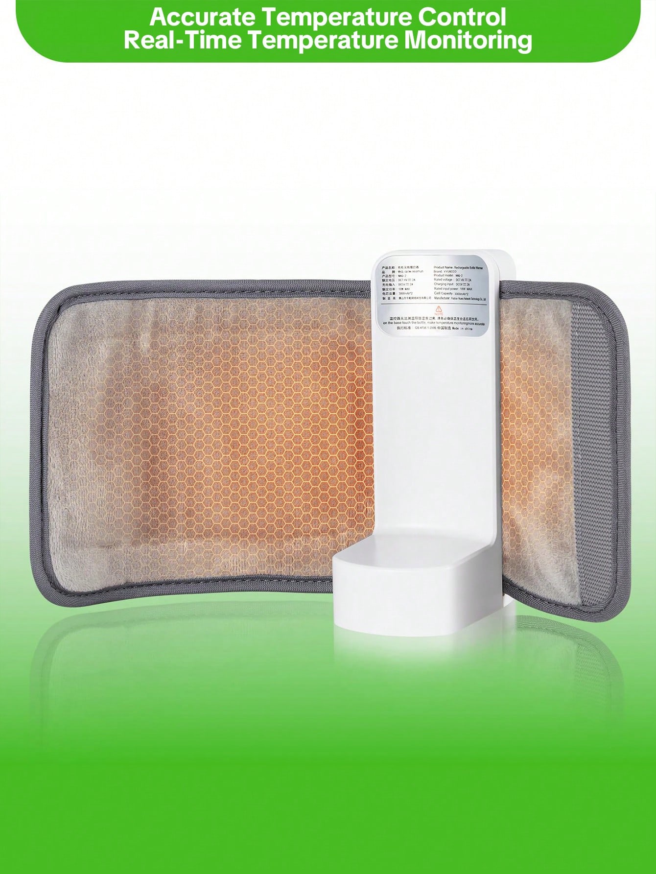 غطاء زجاجة دافئة قابلة للشحن بشاشة عرض درجة الحرار...