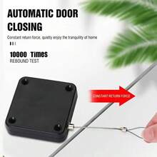 2 Piece Black Door Closer, No Drill Installation, Convenient, Simple, Easy To Use, Sturdy Design, Minimalist Style, Suitable For Home Study, Bedroom - Black - View 6