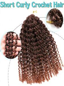 3 件 Marley 钩针接发 8 英寸鲍勃激情扭结钩针编织假发 合成卷曲编织接发 女士万圣节圣诞节适用 - 彩色 - 查看 4