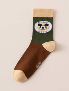 1/5/10 Pairs Disney Men's Mid-Calf Socks, Maillard Color Palette Mickey Mouse, Autumn/Winter Christmas Fun Socks - Multicolor - View 7