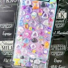 3D Cartoon Embossed Decorative Crystal Diamond Stickers, Cute Raised Stickers For Girls