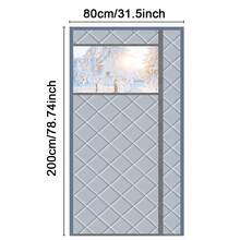 Magnetic Insulated/Heat Blocking Curtain, Thick Insulating Curtain, Exterior Visible Insulated/Heat Blocking Curtain, Left & Right Handles Openable Thick Curtain, Suitable For French/Patio/Sliding Glass/Front Door Draft Stopper - Grey - View 14