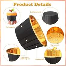 50 piezas Moldes desechables para magdalenas con textura de mármol, tazas de papel brillante resistentes al calor, moldes para muffins, herramientas de horneado, tazas para magdalenas con borde, bandejas para pasteles, adecuados para bodas, Pascua, Día de la Madre, Ramadán