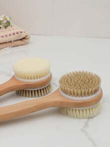 1 件长柄一体式沐浴刷，浴室淋浴刷背刷，软硬刷毛双面清洁刷，深层清洁无刺激，男女通用