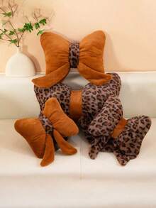 Neue Schleifenkissen, blumenförmige Kissenkissen, Bett- und Sofadekorationen, Leopardenmuster Kissen, weiche und niedliche Schleifen-Kissenkissen, Teppichsitzkissen, Sofa-Stuhlkissen geeignet für alle Jahreszeiten, Rückkehr-zur-Schule-Saison Zubehör, Heim- und Schlafsaal-Dekokissen, in verschiedenen Farben erhältlich. Das perfekte Geschenk für Freunde und Familie. - Schleife mit Leopardenmuster - Übersicht 6