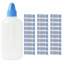 Botella de Lavado Nasal de 250ML - Natural para Adultos y Niños, Alivia Congestión, Ronquidos y Alergias - Marca NUTRITION - Blanco y azul - Ver 7