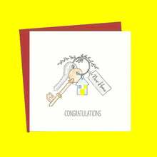 1/2/5/10 piezas Tarjeta inspirada en "Friends" "Felicitaciones por tu nueva casa" con llave e ilustración de casa - Regalo perfecto para inauguración de casa, saludo celebratorio para nuevos propietarios (con sobres rojos) - Multicolor - Ver 5