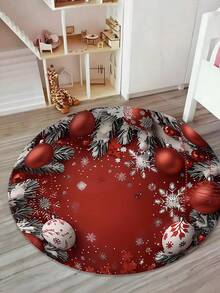 Christmas Theme Rug - Snowy Holiday Design, Washable & Stain Resistant, Soft Flannel With Non-Slip Memory Foam Backing, Suitable For Living Room, Bedroom, Entryway, Ideal For Christmas, Winter, Autumn Kitchen Rug Bathroom Decor - Multicolor - View 18