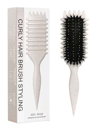 Curly Hair Brush, Curl Defining Brush For Detangling Shaping And Defining Curls For Women, Men, Wet & Dry Hair,Hair Brush,Slick Back Brush,Styling Brush,Curly Hair Brush,Edge Brush,Hair Comb,Brush Hair,Hair Brush Set,Comb Hair,Comb For Curls,Detangling Brush,Hair Brush For Women,Hair,Travel,Hair Products,Hair Tools,Hair Stuff,Barber,Barber Accessories,Barbershop,Hairdressing Equipment