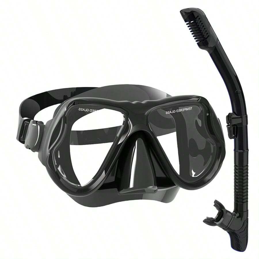 Dry Snorkeling Kit, Panoramic Wide-Angle, Tempered Glass+Silicone Material, Used For Snorkeling And Swimming - Multicolor - View 1