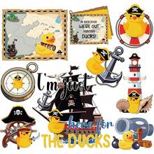 Fall Cruise Door Magnet - 16 Pcs Halloween Large Ship Decorations Funny Mailbox Covers Magnetic Cute Blue Pumpkin Cabin Anchor Stateroom Stickers Decals For Fridge Refrigerator Party Decor - Vịt-9 miếng - Xem 2