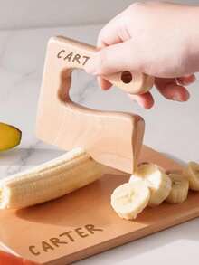 2 Pieces SetPersonalized Kids Chef Set - Wooden Cutting Board & Pretend Play Kitchen Tools, Educational Gift For Toddlers 3-5, Custom Name Engraved - Two-piece Set - View 2