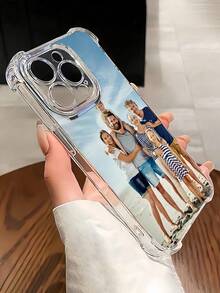 1pc Customized Phone Case Compatible With Apple 17, 16, 15, 14, 13, 12, 11 Plus Pro Max Pro, Galaxy, OPPO, Redmi, DIY Pattern Design, Transparent Anti-Fall Protective Cover, Suitable As Birthday, Anniversary, Thanksgiving, Christmas, Wedding Or Holiday Gift For Family, Friends, Girlfriend/Boyfriend - Clear - View 5