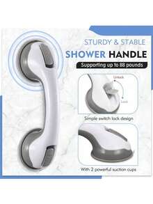 Easy-Install Non- Shower Handle - Powerful Suction, Safety Grip, No-Drill Design For Modern Bathroom Security Bathroom Accessories Bathroom Tools - Multicolor - View 5