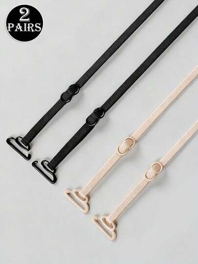 2 Pairs Ultra-Thin Transparent Bra Straps, Convertible & Anti-