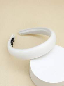 1pc Women's Full Coverage White Headband, Sponge Elevation Vertex Hair Accessory, Simple & Versatile Hairband Hair Hoop ,Home,Skincare Headband Head Accessories - White - View 2