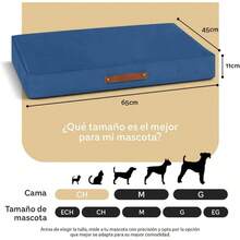 Cama Antiestrs de Foam para Perro y Gato, Colchoneta para Mascota Lavable Azul, Mediano - Chico + Azul - Ver 5