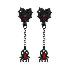 Black Red Zirconia Spider Earrings For Halloween Parties Fashionable Personalized Accessories Pendant Ptuds