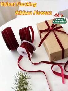 植绒丝带花 - 手工涤纶圣诞树装饰品，DIY 礼品包装和珠宝制作，经典风格，无需用电，是节日装饰、圣诞节装饰的理想之选，非常适合圣诞节和感恩节。 - 彩色 - 查看 2