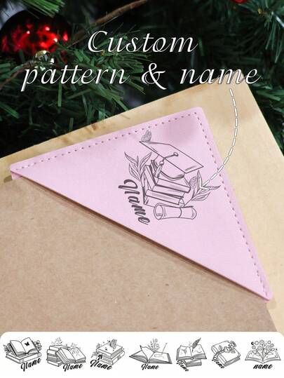 LICVIC Personalized Book Pattern Leather Book Corner Protectors, Custom Name Bookmarks For Women, Wedding Gifts, Customized Corner Bookmark, Book Lovers Gifts, Book Accessories, Cute Bookmarks, Gifts For Readers, Christmas Gifts, Christmas Party Gift, Christmas, Friend, Family, Mother, Father, Sister
